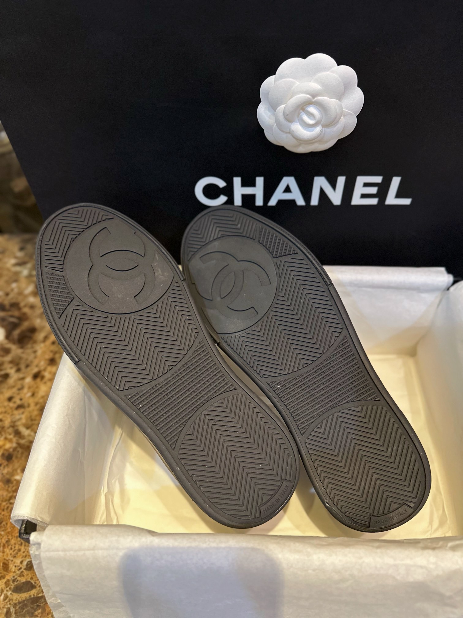 Chanel Black Air Force 1 Sneakers