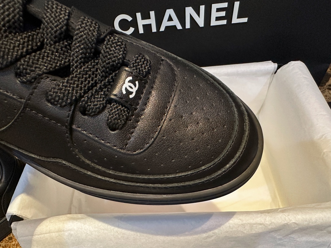 Chanel Black Air Force 1 Sneakers