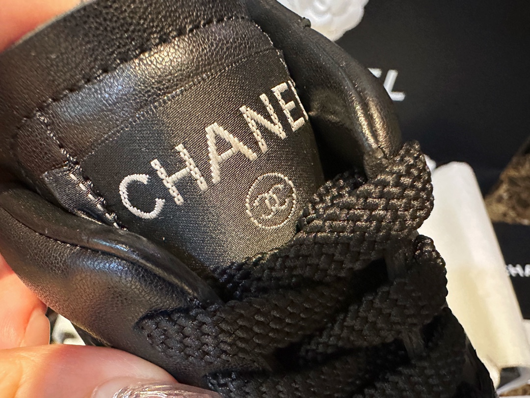 Chanel Black Air Force 1 Sneakers