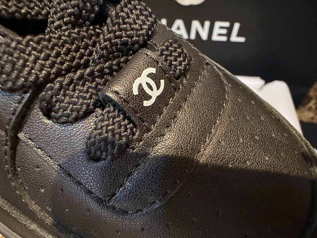 Chanel Black Air Force 1 Sneakers