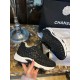 Chanel Black Embossed Pattern Sneakers