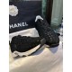 Chanel Black Embossed Pattern Sneakers