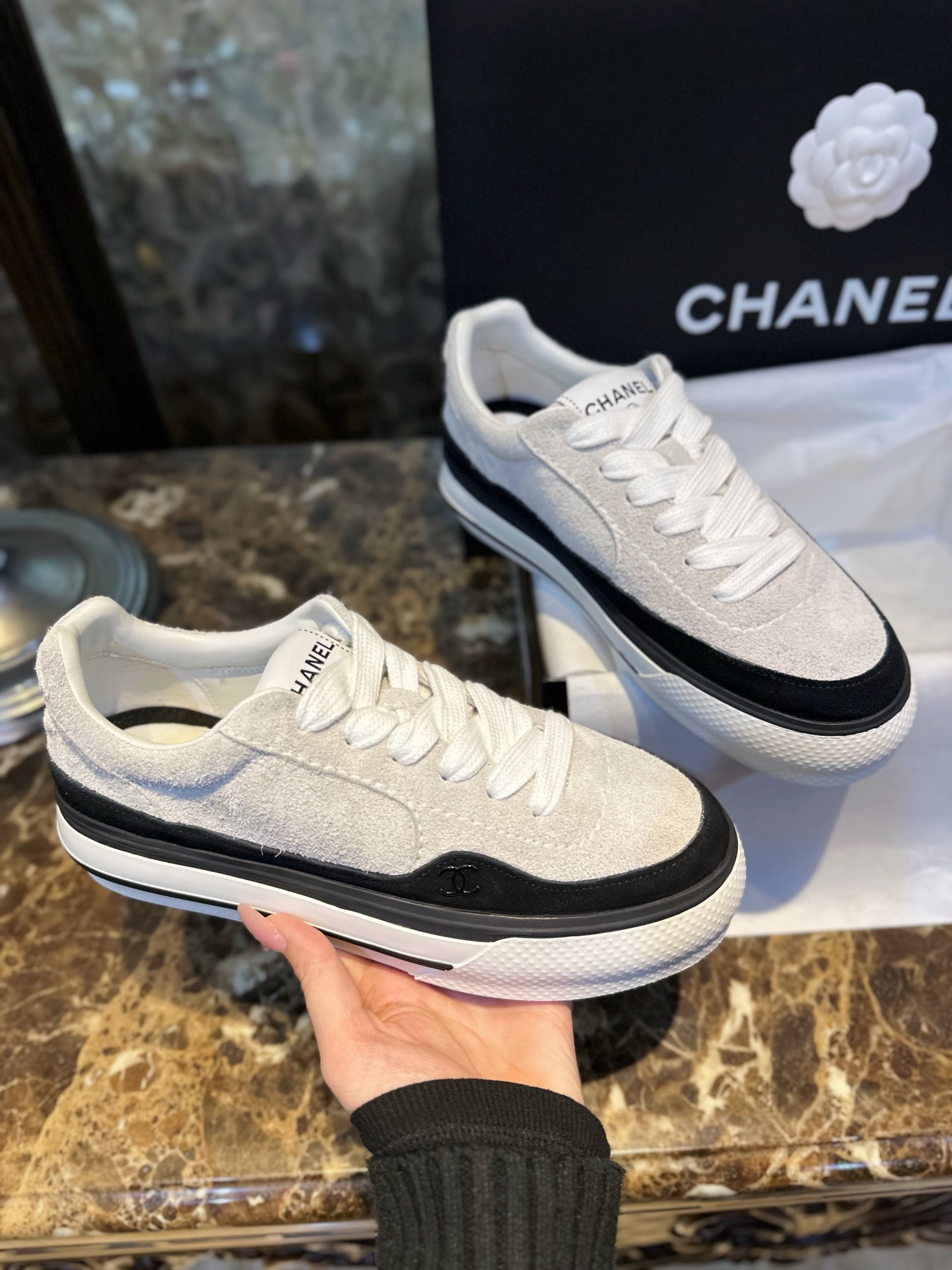 Chanel Panda Chunky Casual Skate Shoes