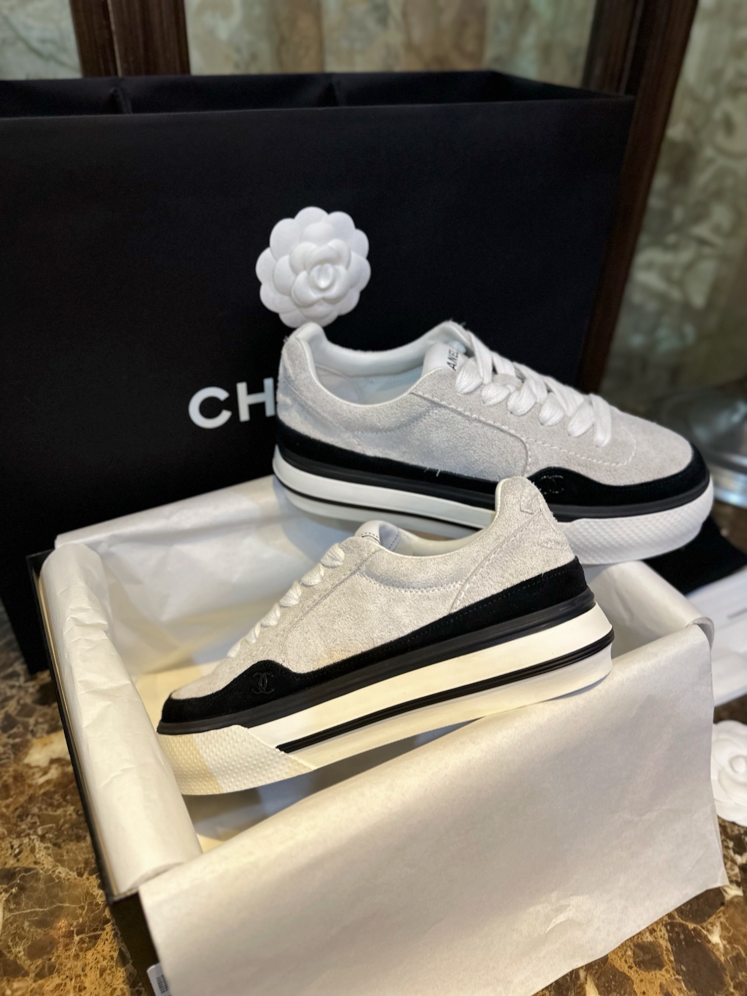 Chanel Panda Chunky Casual Skate Shoes