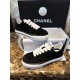 Chanel Black Suede Panda Skate Shoes: Pure Black Upper + Black TPU Chunky Sole Combo