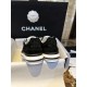 Chanel Black Suede Panda Skate Shoes: Pure Black Upper + Black TPU Chunky Sole Combo