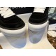 Chanel Black Suede Panda Skate Shoes: Pure Black Upper + Black TPU Chunky Sole Combo