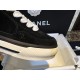 Chanel Black Suede Panda Skate Shoes: Pure Black Upper + Black TPU Chunky Sole Combo