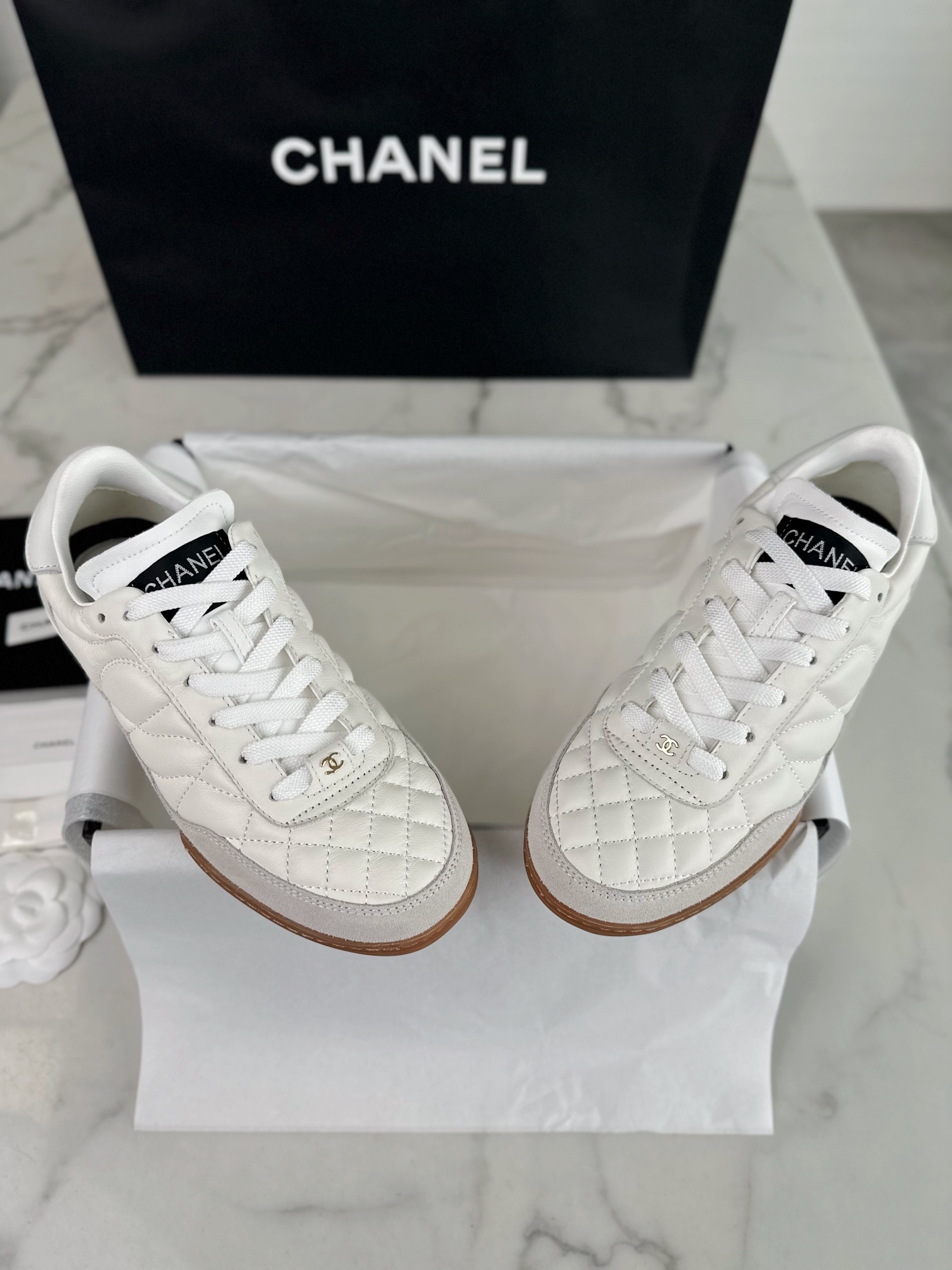 Chanel White DeXun Sports Shoes