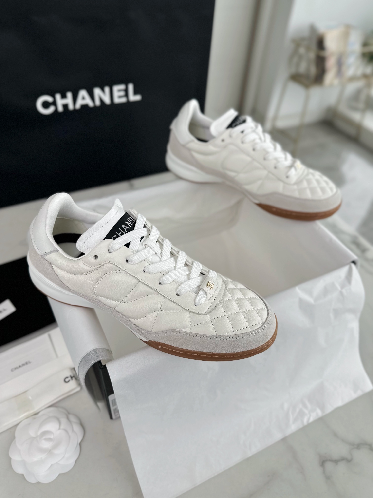 Chanel White DeXun Sports Shoes