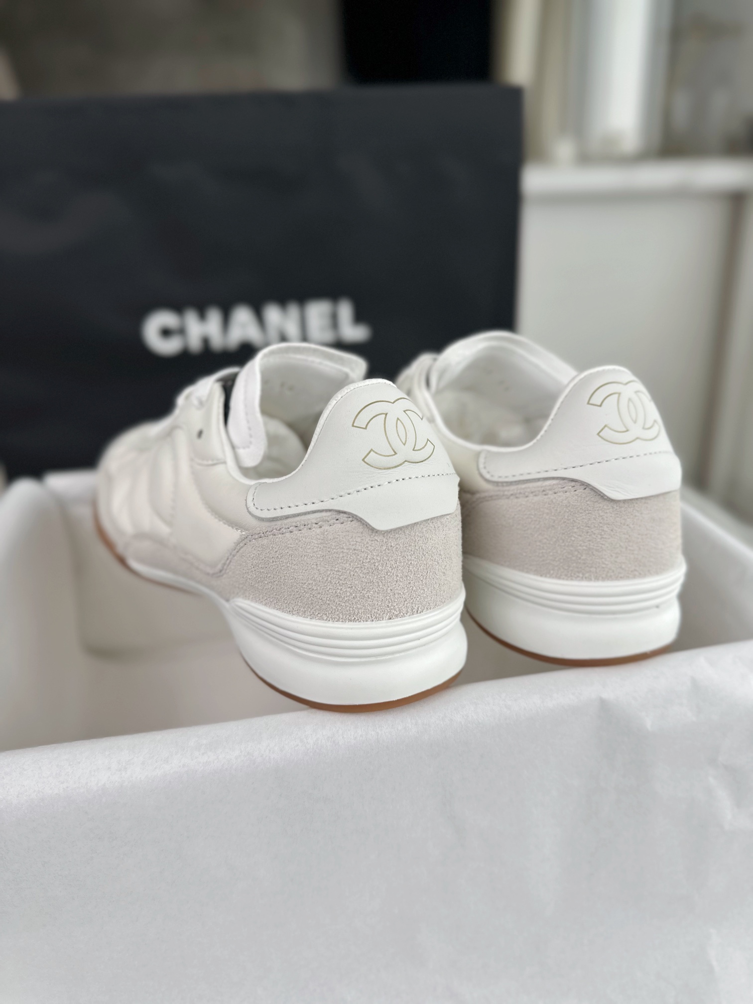 Chanel White DeXun Sports Shoes