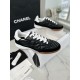 Chanel Black DeXun Sports Shoes: Black Imported Cowhide Patchwork with Suede + TPU Combination Outsole