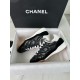 Chanel Black DeXun Sports Shoes: Black Imported Cowhide Patchwork with Suede + TPU Combination Outsole