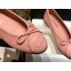 Chanel Pink Ballerina Shoes with Italian Customized Quilted Pattern + Italian Axe Block A+ Grade Genuine Leather Outsole