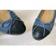 Chanel Haze Blue with Forest Green Patchwork Sheepskin Ballet Flats