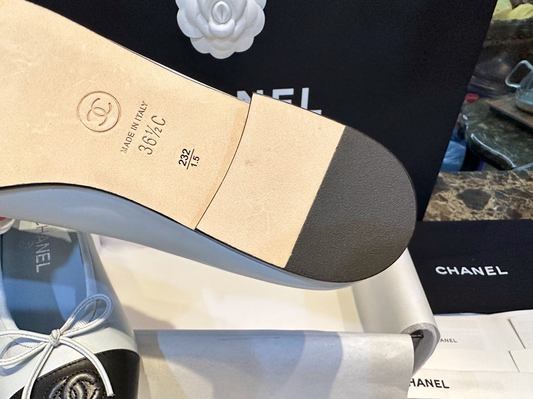 Chanel Haze Blue Petite Sheepskin Ballet Flats