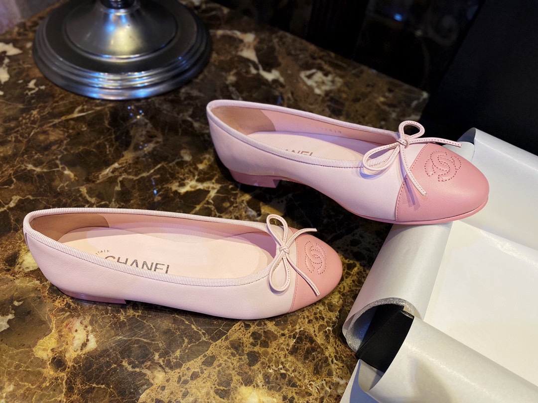 Chanel Cherry Blossom Pink Petite Sheepskin Ballet Flats