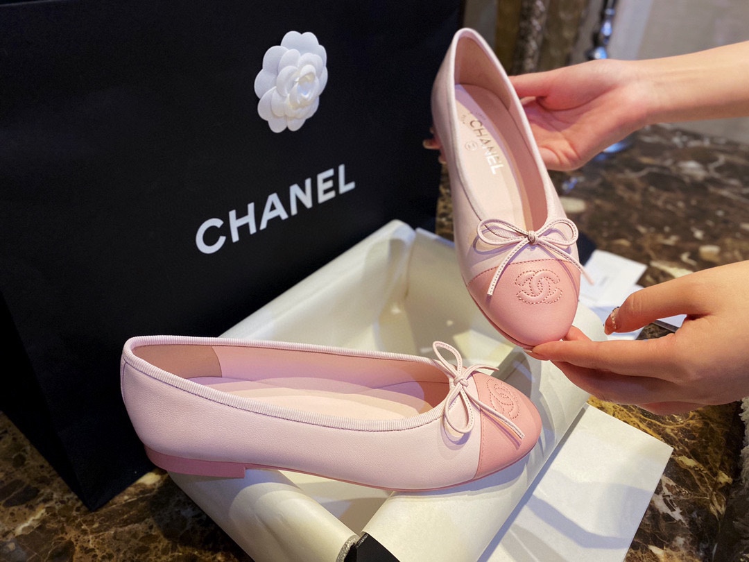 Chanel Cherry Blossom Pink Petite Sheepskin Ballet Flats