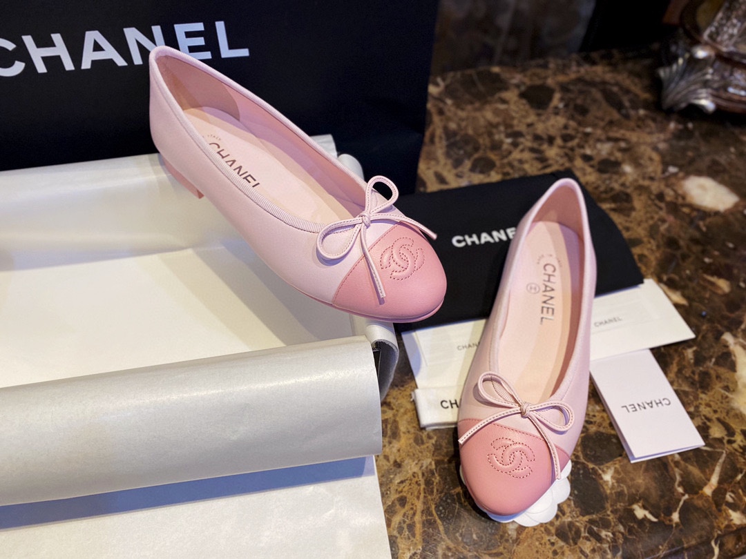 Chanel Cherry Blossom Pink Petite Sheepskin Ballet Flats