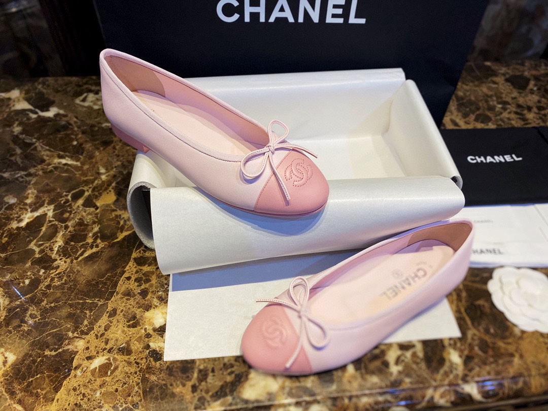 Chanel Cherry Blossom Pink Petite Sheepskin Ballet Flats