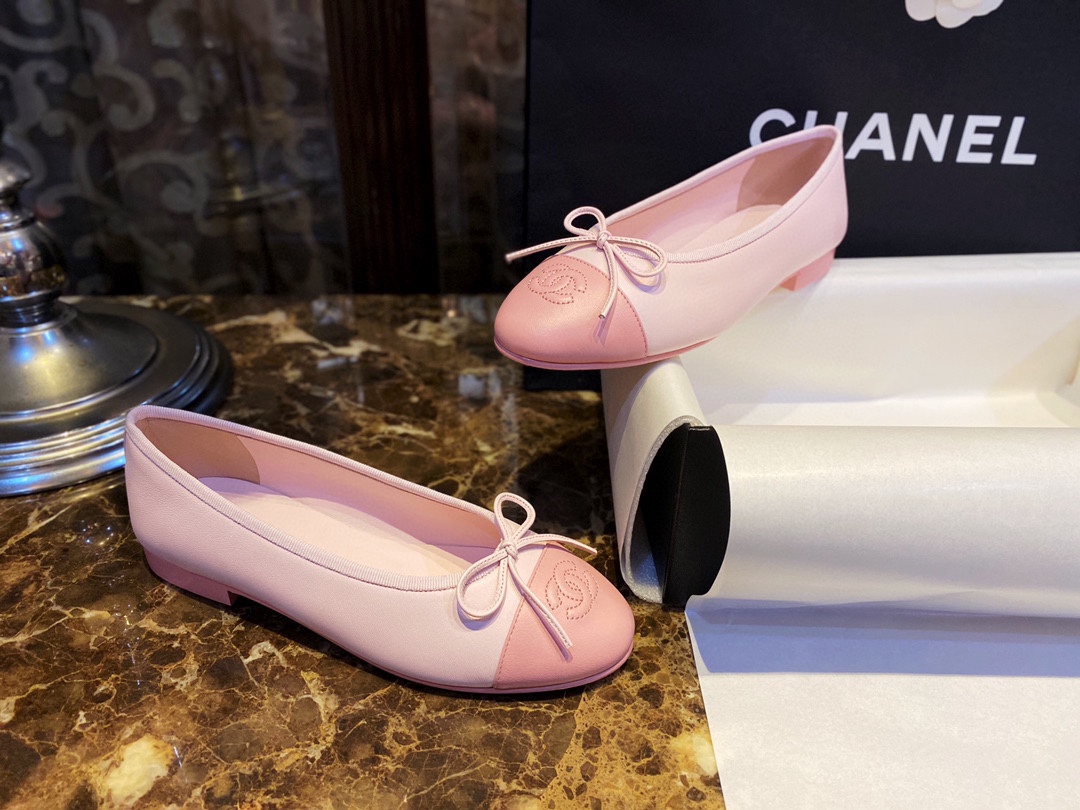 Chanel Cherry Blossom Pink Petite Sheepskin Ballet Flats