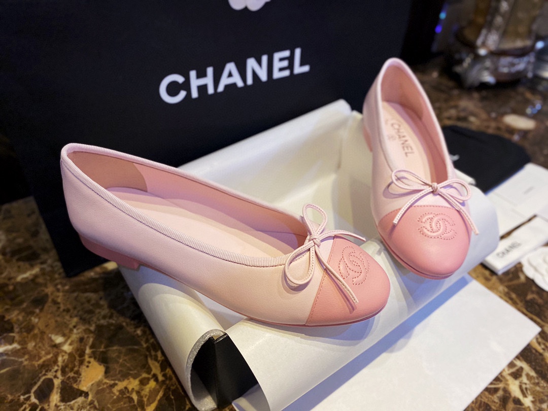 Chanel Cherry Blossom Pink Petite Sheepskin Ballet Flats