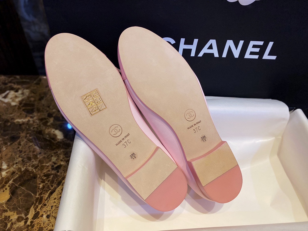 Chanel Cherry Blossom Pink Petite Sheepskin Ballet Flats