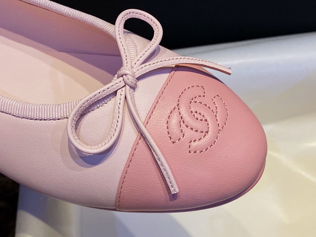 Chanel Cherry Blossom Pink Petite Sheepskin Ballet Flats