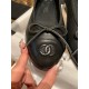 Chanel All Black Petite Sheepskin Ballet Flats