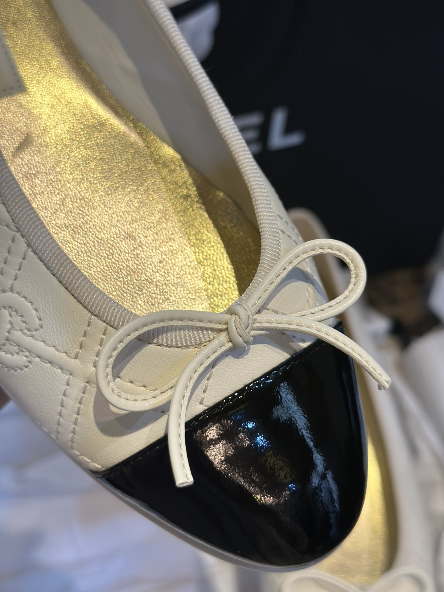 Chanel 3D Embroidered White Ballet Flats