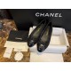 Chanel Black Woolen Patchwork Sheepskin Ballet Flats