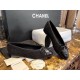 Chanel Black Woolen Patchwork Sheepskin Ballet Flats