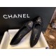 Chanel Black Woolen Patchwork Sheepskin Ballet Flats