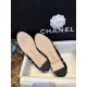 Chanel Emerald Green Woolen Glitter Ballet Flats