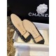 Chanel Black Rainbow Woolen Ballet Flats