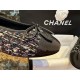 Chanel Black Rainbow Woolen Ballet Flats