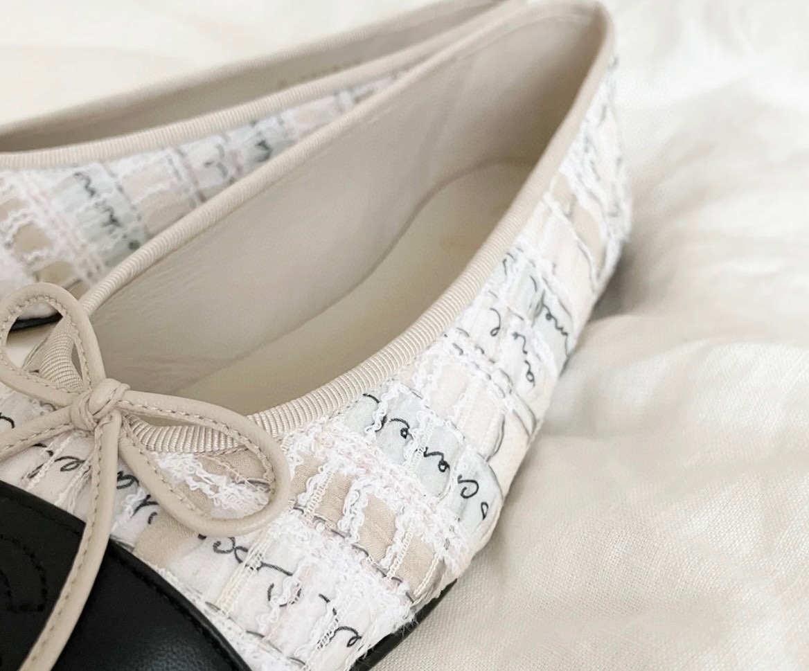 Chanel Lace Alphabet Ballet Flats