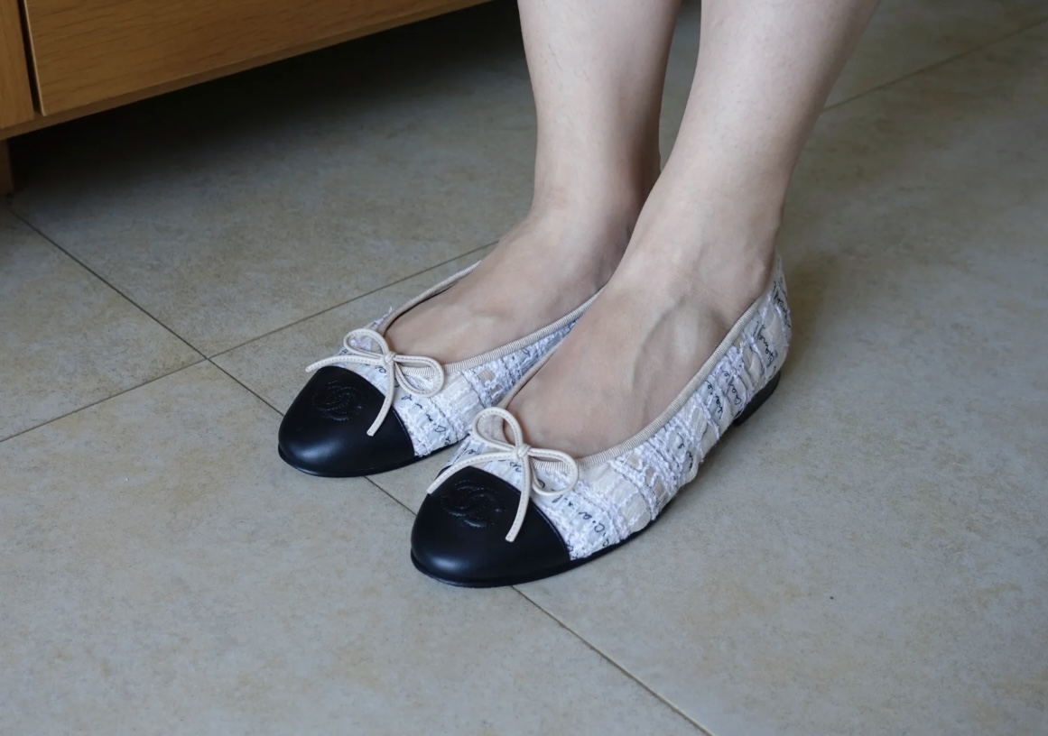 Chanel Lace Alphabet Ballet Flats