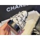 Chanel Black and White Tweed Fringed Ballet Flats