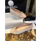 Chanel Apricot Sheepskin Elastic Woolen Ballet Flats