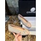 Chanel Apricot Sheepskin Elastic Woolen Ballet Flats