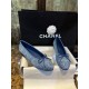 Chanel Denim Print Ballet Flats