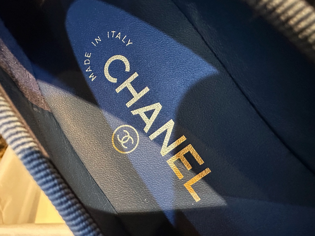 Chanel Denim Print Ballet Flats