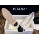 Chanel Snow White Wool and Black Leather Ballet Flats