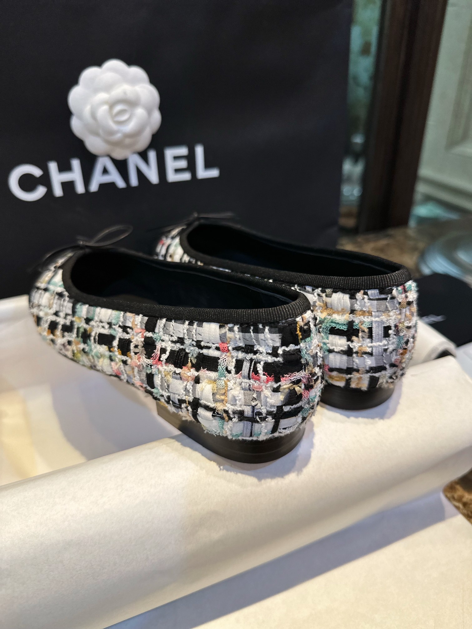 Chanel Lace Knit Ballet Flats