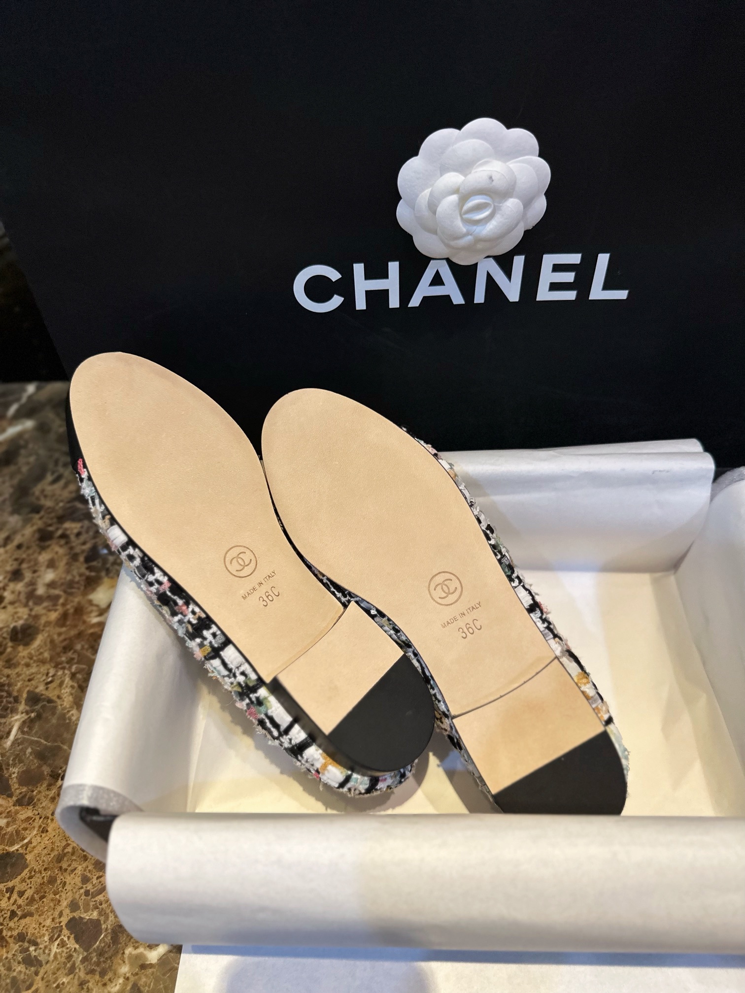 Chanel Lace Knit Ballet Flats