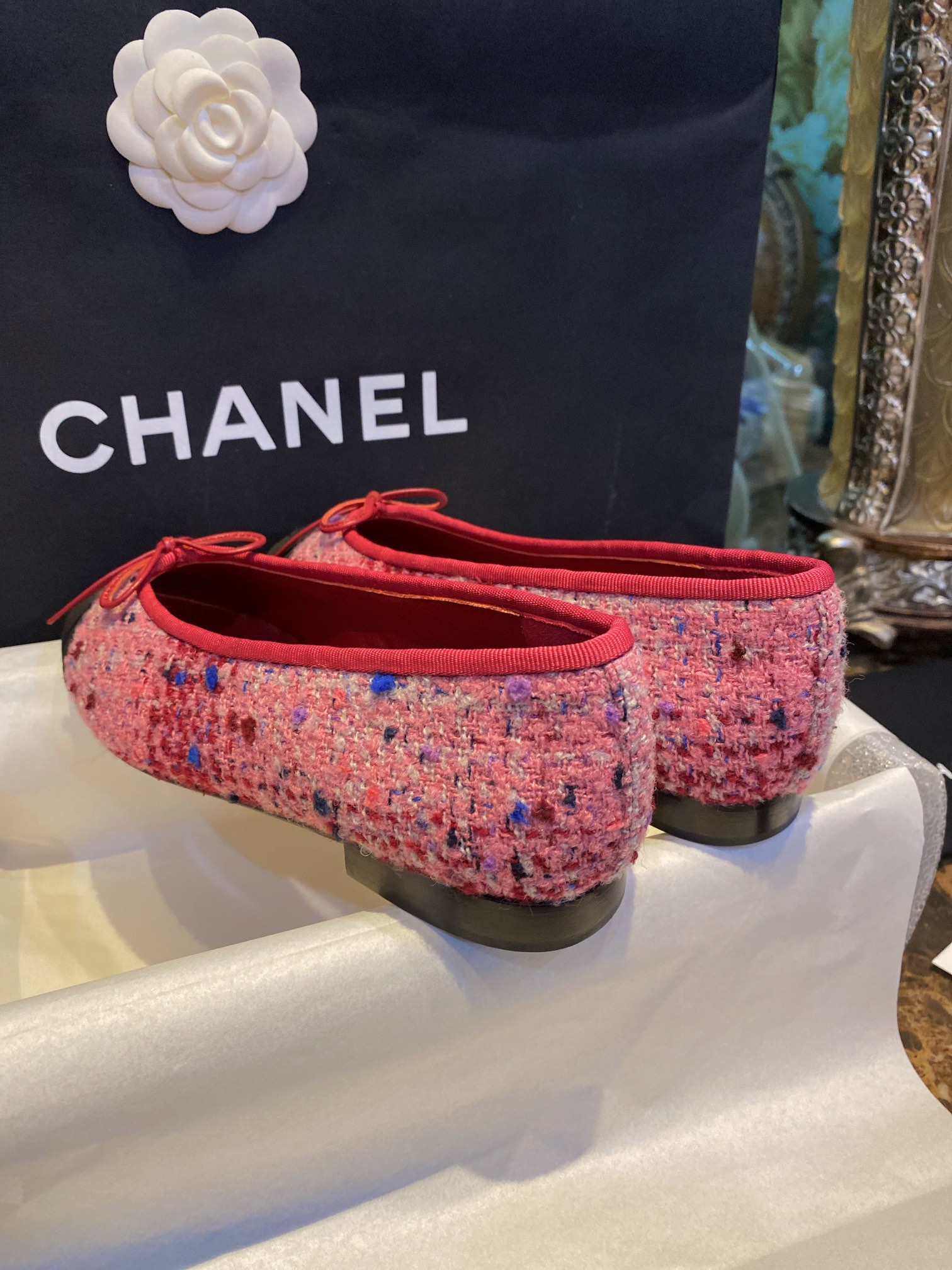 Chanel Dragon Fruit Colored Ballet Flats