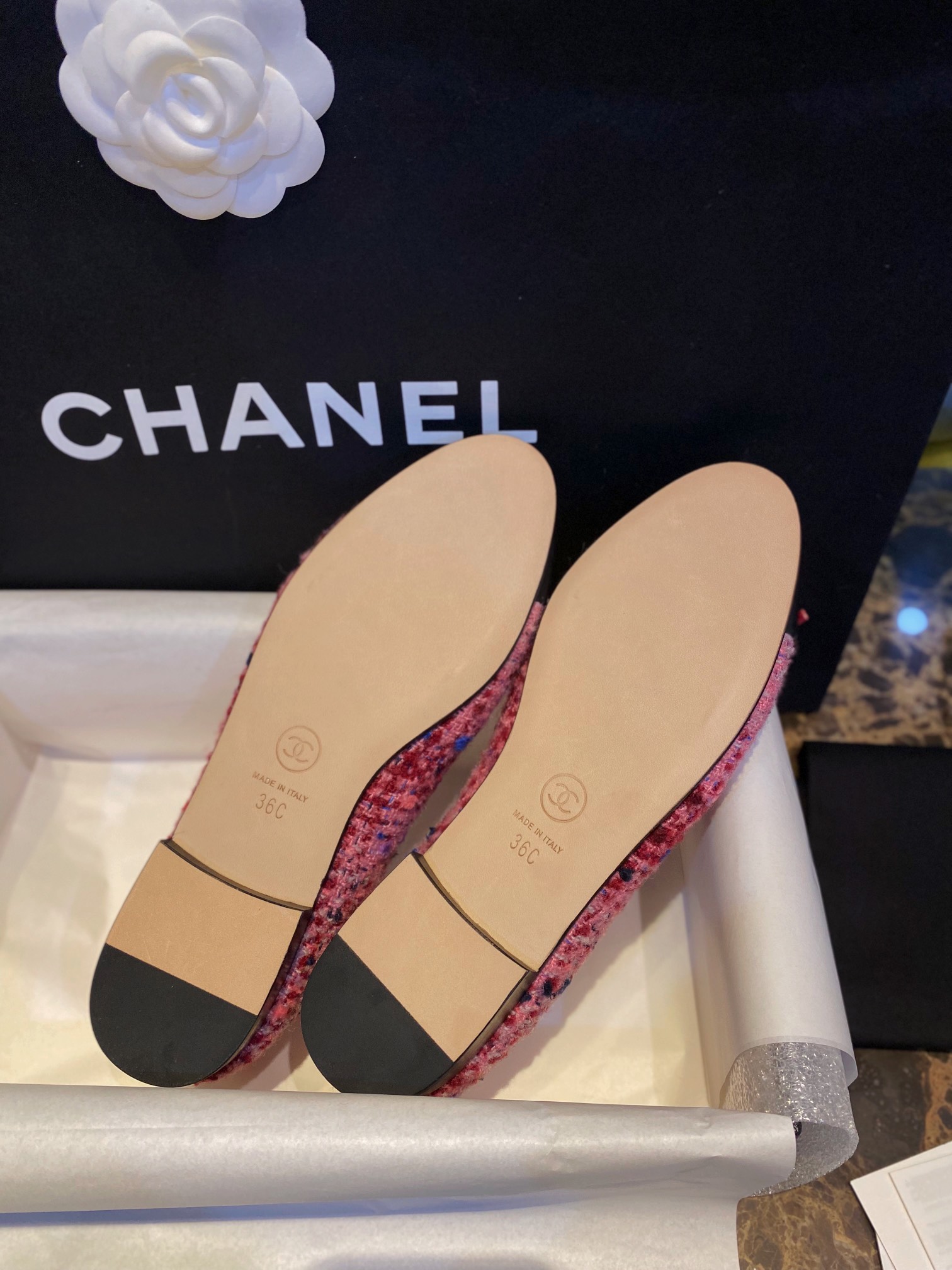 Chanel Dragon Fruit Colored Ballet Flats