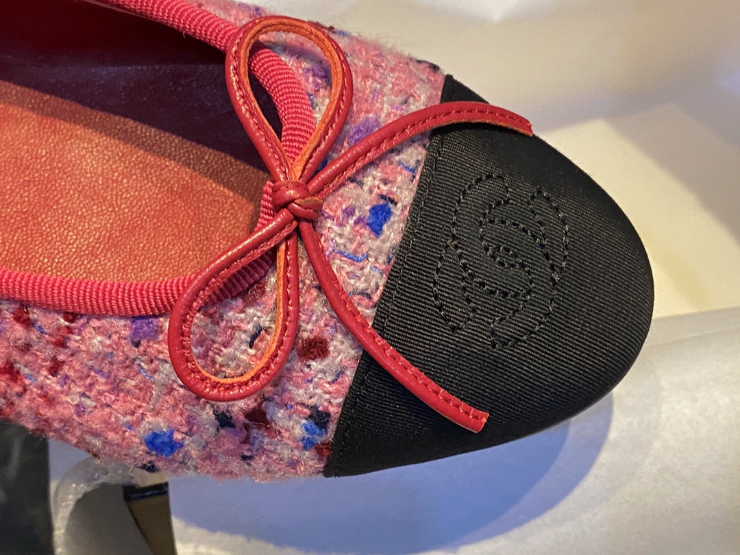 Chanel Dragon Fruit Colored Ballet Flats