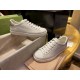 Ace Double G Perforated Grey Tail White Sneakers